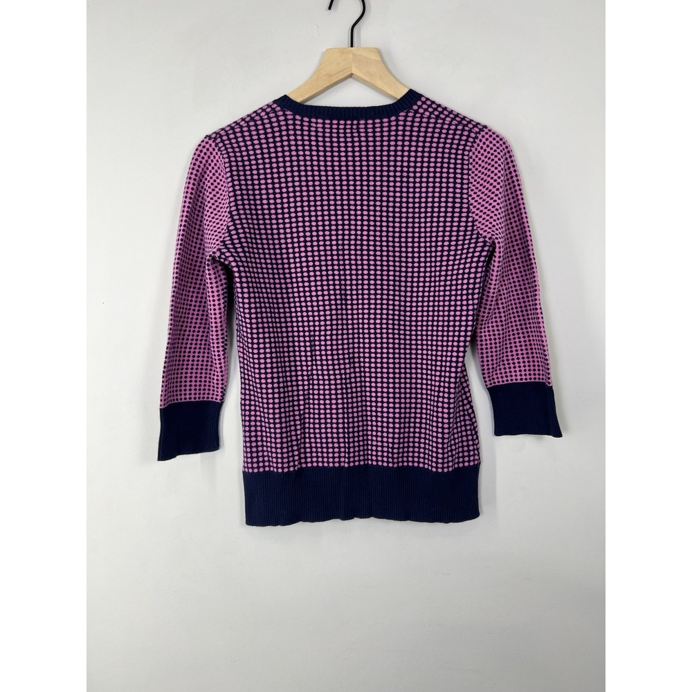 Isaac Mizrahi for Target Pink Navy Dot Henley Sweater M 3/4 Sleeve - Picture 11 of 14